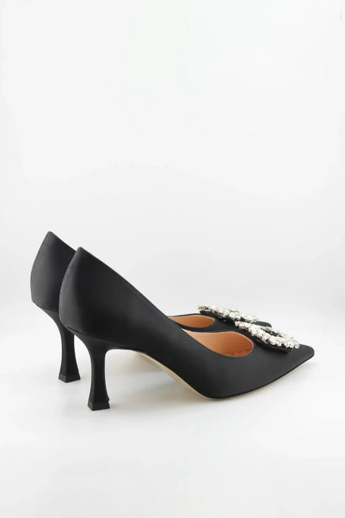 Sante Embellished Pointed Toe Kitten Heels